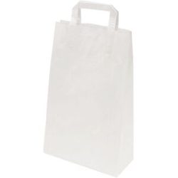 Papiertragetasche, weiß, LxBxH 220 x 105 x 360 mm, 70 g/m², VE 250 Stk ratioform