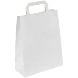 Papiertragetasche, weiß, LxBxH 260 x 140 x 320 mm, 80 g/m², VE 250 Stk, ab 5 VE ratioform