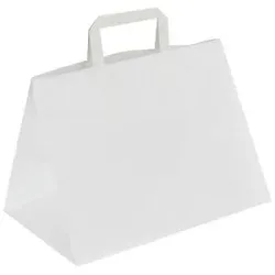 Papiertragetasche, weiß, LxBxH 317 x 218 x 245 mm, 70 g/m², VE 250 Stk, ab 10 VE ratioform