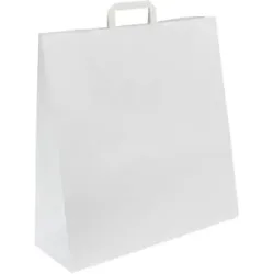 Papiertragetasche, weiß, LxBxH 450 x 170 x 480 mm, 100 g/m², VE 200 Stk, ab 10 VE ratioform