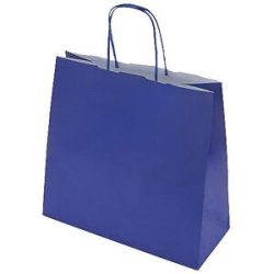 Papiertragetasche FRESH, blau, LxBxH 250 x 110 x 240 mm, 110 g/m², VE 250 Stk, ab 10 VE ratioform