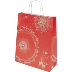 Papiertragetasche Motiv Weihnachtstraum, VE 25 Stk, rot ratioform