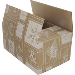 Versandkarton Happy Holidays, natur, 15 Stk, LxBxH 310 x 200 x 140 mm, ab 5 VE ratioform