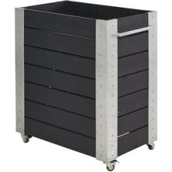 kaiserkraft Pflanzkasten mit Rollen, HxBxT 950 x 870 x 500 mm, schwarz