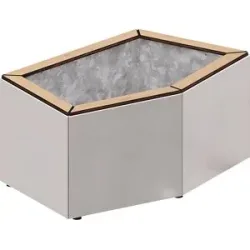 Pflanzbehälter KAIRO, HxBxT 472 x 1067 x 667 mm, seidengrau RAL 7044 PROCITY