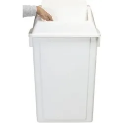 Schwingdeckeleimer, Volumen 60 l, weiß, mit Wandhalterung Probbax