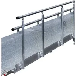 kaiserkraft Geländer für Treppenrampe, 2 Handläufe, für Länge 2485 mm, 3 Pfosten