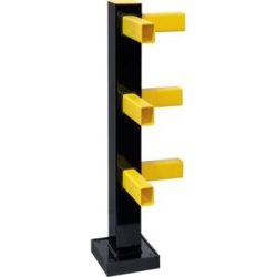 Rammschutz-Geländer Hybrid, BxH 100 x 1040 mm, Eckpfosten, Innenbereich Black Bull