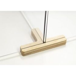 Fußverbinder für Trennscheiben, T-Form, 3-Wege, LxBxH 200 x 120 x 30 mm SMIT VISUAL