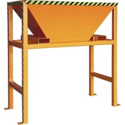 Befülltrichter, LxBxH 980 x 1980 x 2050 mm, für Bodenbefestigung, gelborange eurokraft pro