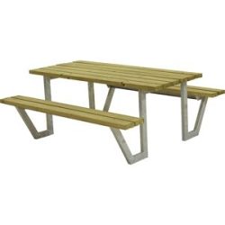 kaiserkraft Gruppensitzbank für 6 Personen, Länge 1770 mm, Nadelholz, natur