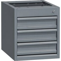 kaiserkraft Schubladenblock, für höhenverstellbaren Arbeitstisch, Schubladenhöhen 3 x 100 mm, Korpushöhe 435 mm