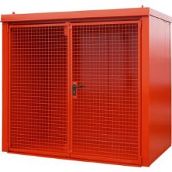 Gasflaschencontainer, feuerbeständig, für 45 Flaschen mit Ø 230 mm, rot eurokraft pro