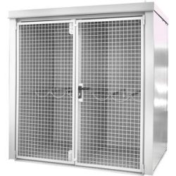 Gasflaschencontainer mit Trennwand, feuerbeständig, für 35 Flaschen mit Ø 230 mm, weiß eurokraft pro