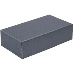 Flaschen-Geschenkkarton, offene Welle, für 2 Flaschen, blau, ab 8 Stk ratioform