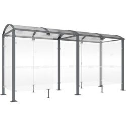 Raucherunterstand KLASSIK, mit Verkleidung, Breite 5040 mm, anthrazitgrau PROCITY