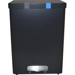 kaiserkraft Wertstoffsammler RecycloKick, 2 x 34 l, Aluminium, schwarz