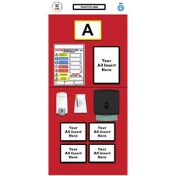 kaiserkraft Regal-Infoboard Einzelmarkierung, Desinfektion, HxB 2000 x 900 mm, rot
