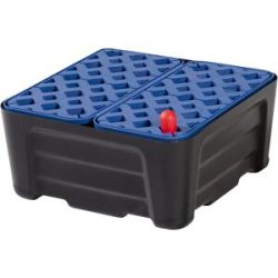 PE-Kleingebinde-Universalwanne, mit PE-Gitterrost, Auffangvolumen 20 l eurokraft pro