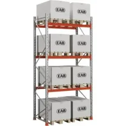 kaiserkraft Palettenregal Space, verzinkt/orange, HxBxT 4000 x 2030 x 1100 mm, Fachlast 2000 kg, Grundregal