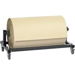 kaiserkraft Abrollbock, fahrbar, für Rollenbreiten bis 1000 mm und Ø 500 mm, schwarz
