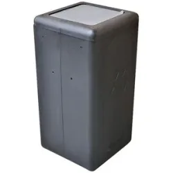 kaiserkraft Wertstoffsammler BrickBin mit Deckel, Inhalt 65 l, schwarz/grau