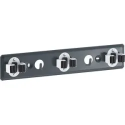 Gerätehalter für die Wand, mit 3 Handgriffen und 2 Haken, LxB 350 x 70 mm Mottez