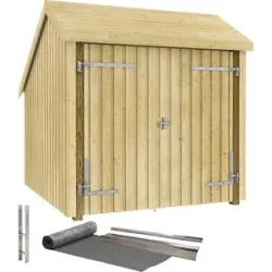 kaiserkraft Fahrradunterstand, aus Holz, HxBxT 2500 x 2910 x 2290 mm (5,7 m²), mit Doppeltür