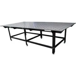 kaiserkraft Schweißtisch, Ø Bohrungen 28 mm, Tragkraft 2000 kg, HxBxT 800 x 2980 x 1480 mm