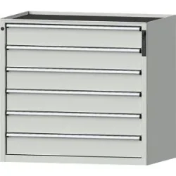 Schubladenschrank, elektronisches PIN-Schloss, 6 x 150 mm Schubladen, HxBxT 980 x 1060 x 675 mm, grau ANKE