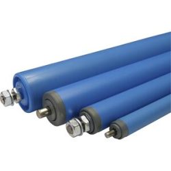 Kunststoff-Tragrolle, Achs-Ø 10 mm, Mantellänge 300 mm, Rollen-Ø 40 mm Blume