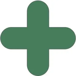 kaiserkraft PVC-Bodenmarkierungen, Kreuz-Form, VE 50 Stk, grün