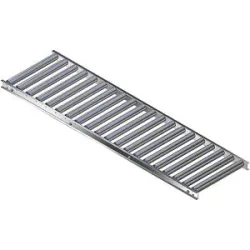 Leicht-Rollenbahn, Aluminiumrahmen mit Aluminiumrollen, Bahnbreite 500 mm, Achsabstand 100 mm, Länge 2,0 m Gura