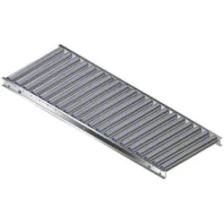 Leicht-Rollenbahn, Aluminiumrahmen mit Aluminiumrollen, Bahnbreite 500 mm, Achsabstand 75 mm, Länge 1,5 m Gura