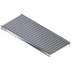 Leicht-Rollenbahn, Aluminiumrahmen mit Aluminiumrollen, Bahnbreite 600 mm, Achsabstand 62,5 mm, Länge 1,5 m Gura