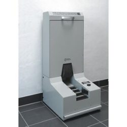 Trocken-Sohlenreinigungs-Maschine SOLAMAT 100, Länge 600 mm, ESD-Bürsten, grau Heute