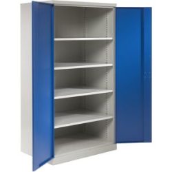 Flügeltürschrank XXL, Breite 1000 mm, Tür enzianblau eurokraft pro