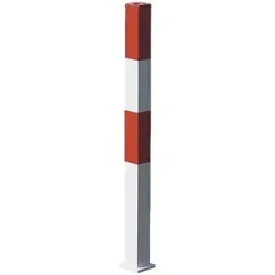Sperrpfosten aus Stahl, zum Aufdübeln, 70 x 70 mm, rot-weiß Moravia