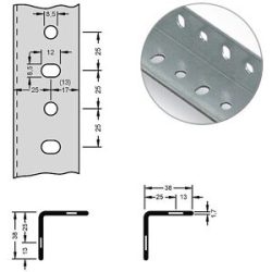 Stahl-Winkelprofil für Baukastensystem, 38 x 38 x 1,7 mm, Länge 2,5 m, verzinkt, VE 10 Stk hofe