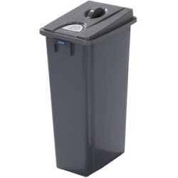 Robuster Wertstoffsammler mit Deckel, Volumen 80 l, flacher Deckel, mit Griffdeckel Probbax