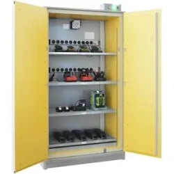 Akku-Sicherheits-Ladeschrank SiS Li-Ion Basic Charge EI 90, ohne Brandunterdrückungssystem, HxB 2048 x 1148 mm, 2 Steckleisten LaCont