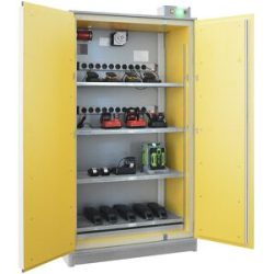 Akku-Sicherheits-Ladeschrank SiS Li-Ion Basic Charge EI 90, mit Brandunterdrückungssystem, HxB 2048 x 1148 mm, 2 Steckleisten LaCont