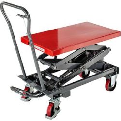 Hub-Plattformwagen, Hubbereich 435 - 1500 mm, Tragfähigkeit 350 kg eurokraft basic