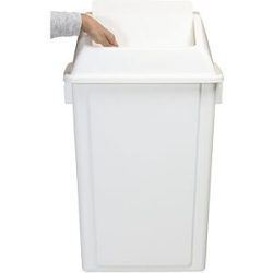 Schwingdeckeleimer, Volumen 60 l, weiß, mit Wandhalterung Probbax