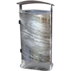 kaiserkraft Außen-Abfallbehälter, feuerverzinkt, Volumen 70 l, ohne Ascher, HxBxT 1000 x 475 x 340 mm