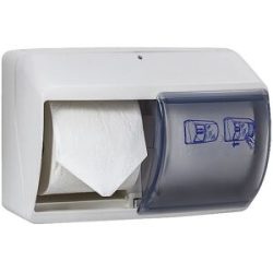 kaiserkraft Toilettenpapierspender für 2 Rollen, HxBxT 165 x 250 x 175 mm, weiß