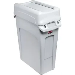 Wertstoffsammler SLIM JIM®, Volumen 60 l, Schwingdeckel, grau Rubbermaid
