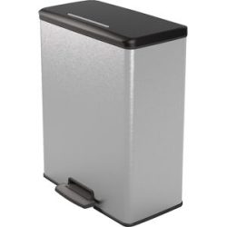 kaiserkraft Tretmülleimer Slim, Volumen 65 l, HxBxT 622 x 300 x 496 mm, silber