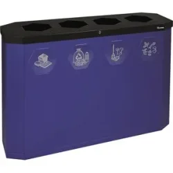 kaiserkraft Wertstoffsammler Sixco smart, Volumen 4 x 45 l, ultramarinblau