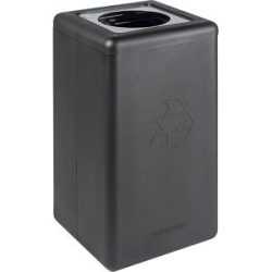 kaiserkraft Wertstoffsammler BrickBin, Inhalt 65 l, schwarz, Deckel silber